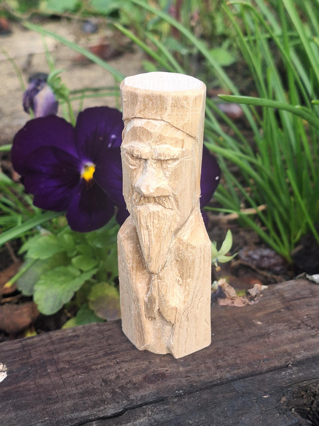 Handcarved Praying Saint Statue