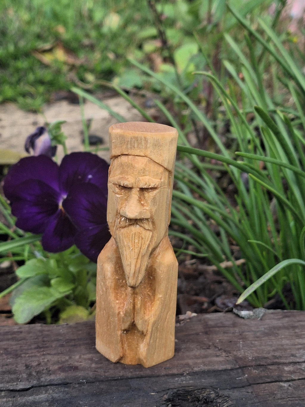 Handcarved Praying Saint Statue