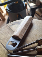 Rustic Bottle Opener With Handcarved Ash Handle