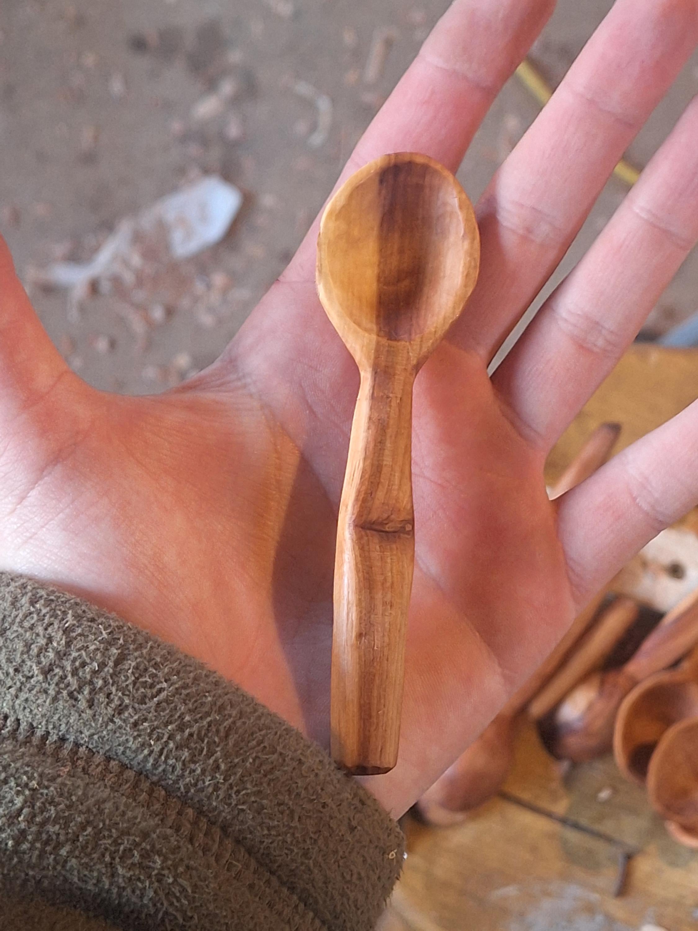 Handcarved wooden teaspoon