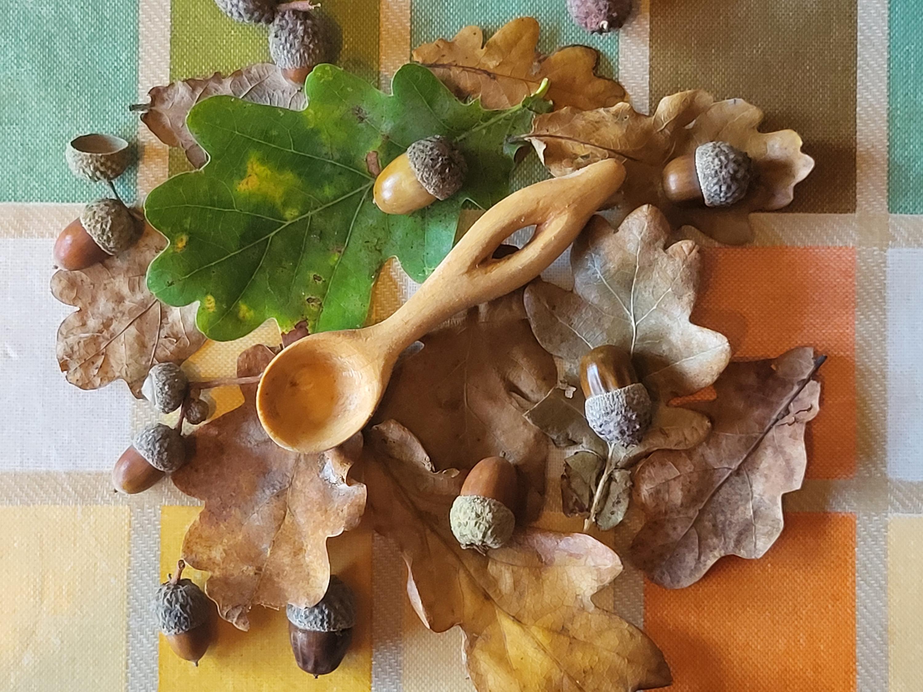 Handcarved wooden 1/2 tsp measurement spoon