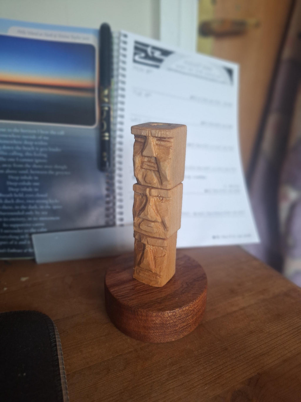 Wooden Fidget Desk Toy | Magnetic Tiki Head Design | For Adults And Kids