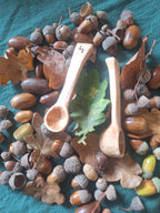 Handcarved wooden measuring spoon set of 2