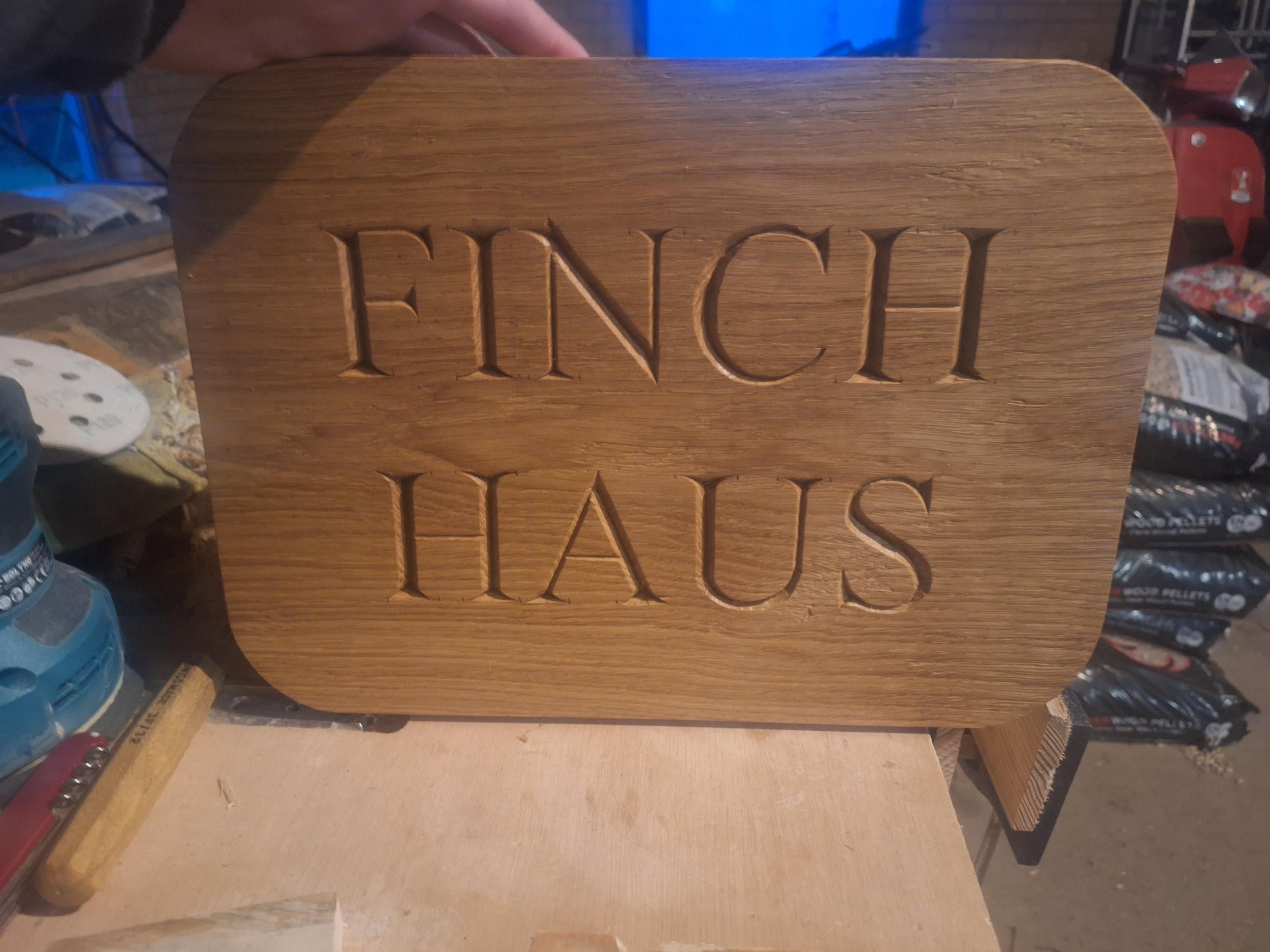 Traditional Handcarved Wooden House Sign