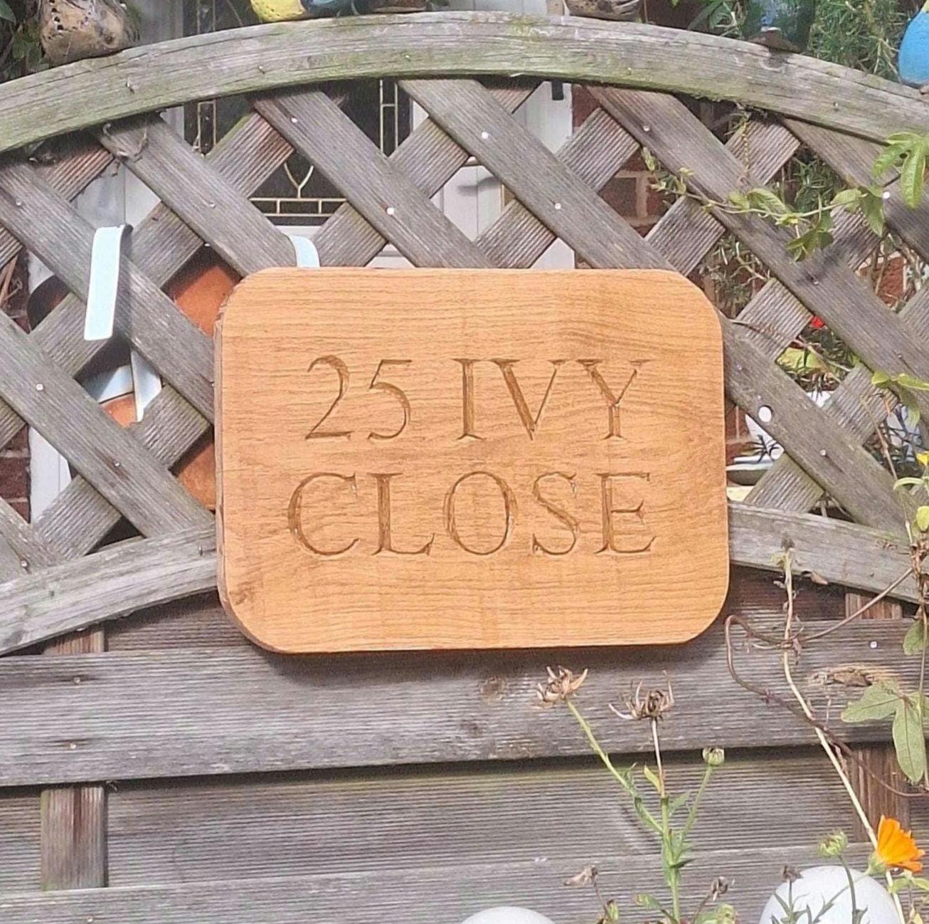 Traditional Handcarved Wooden House Sign