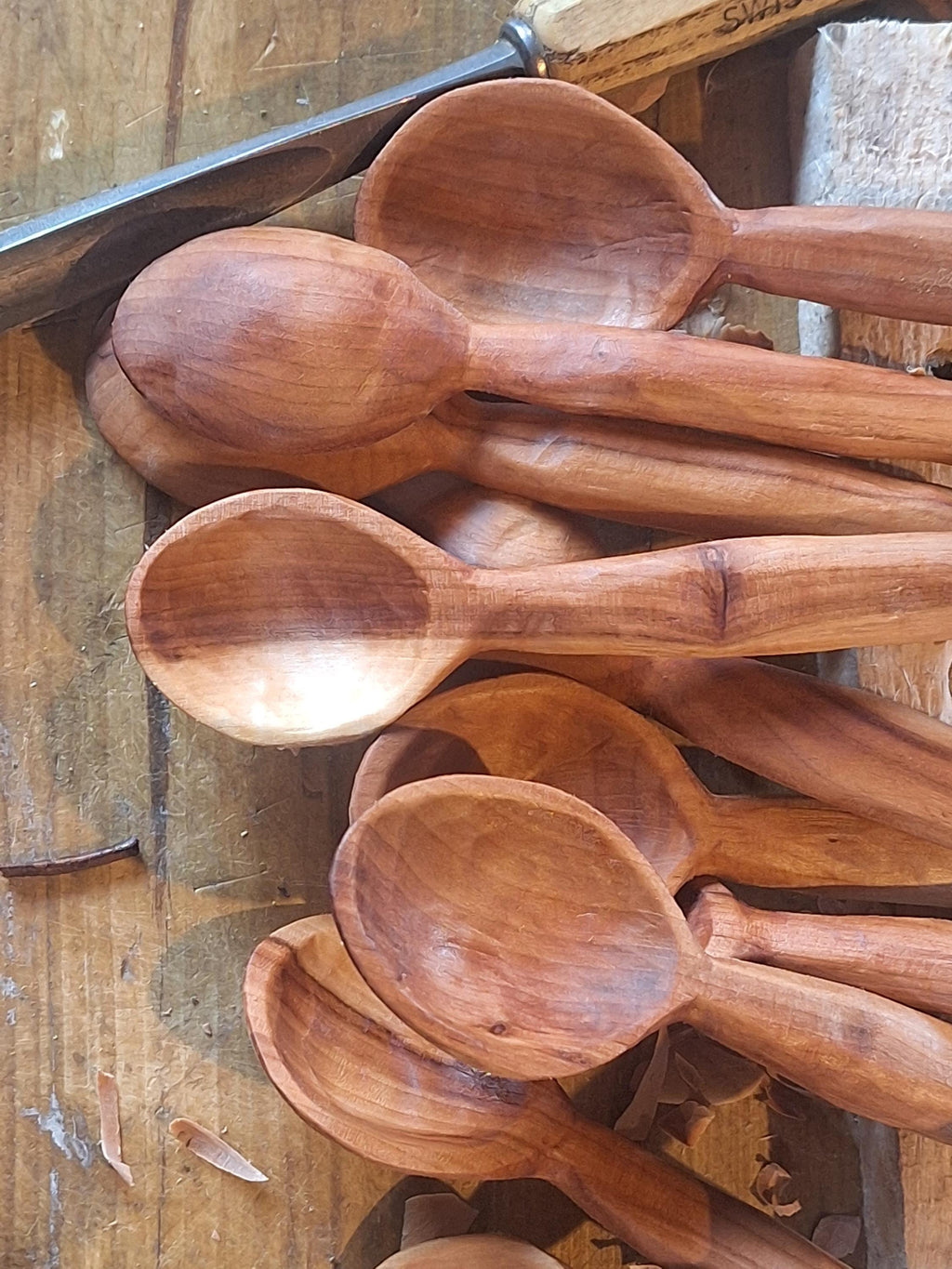 Handcarved wooden teaspoon