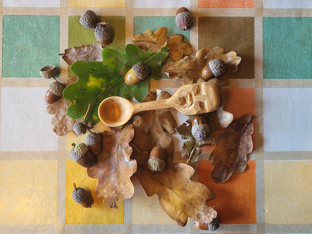 Handcarved wooden 1/2 tsp measurement spoon