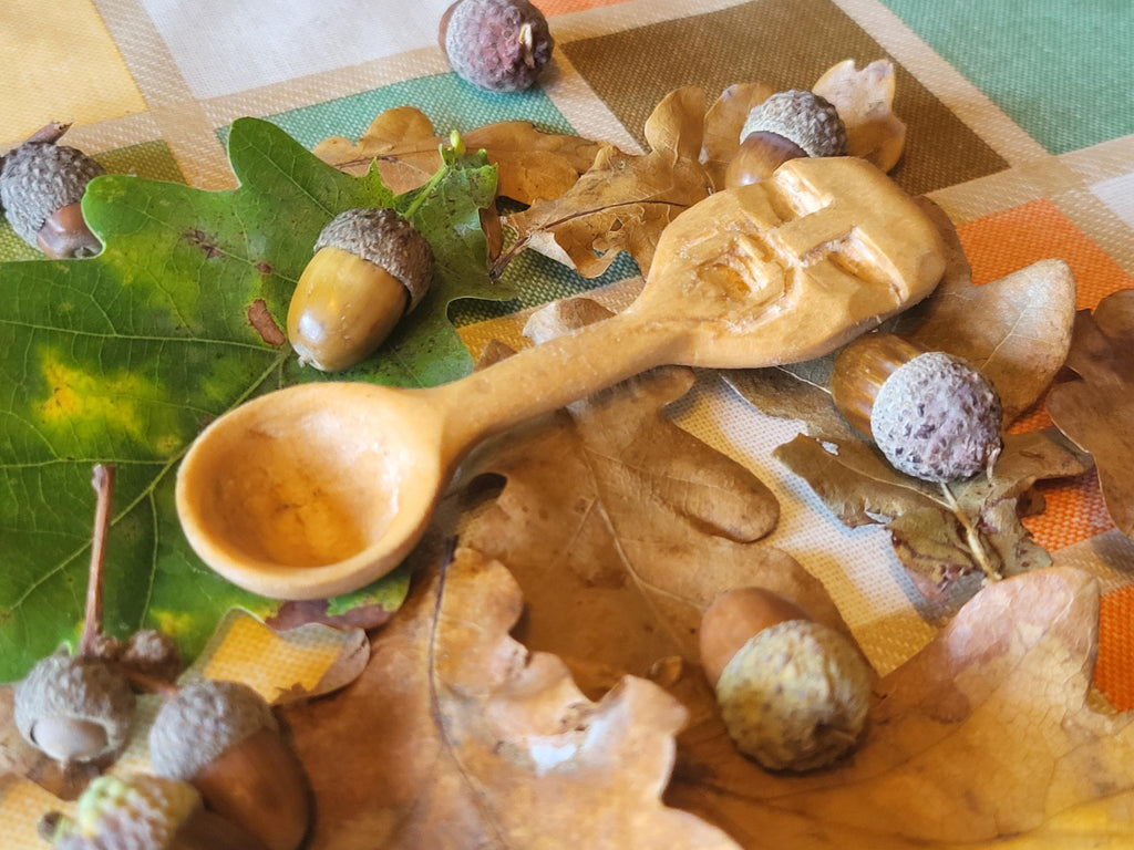 Handcarved wooden 1/2 tsp measurement spoon