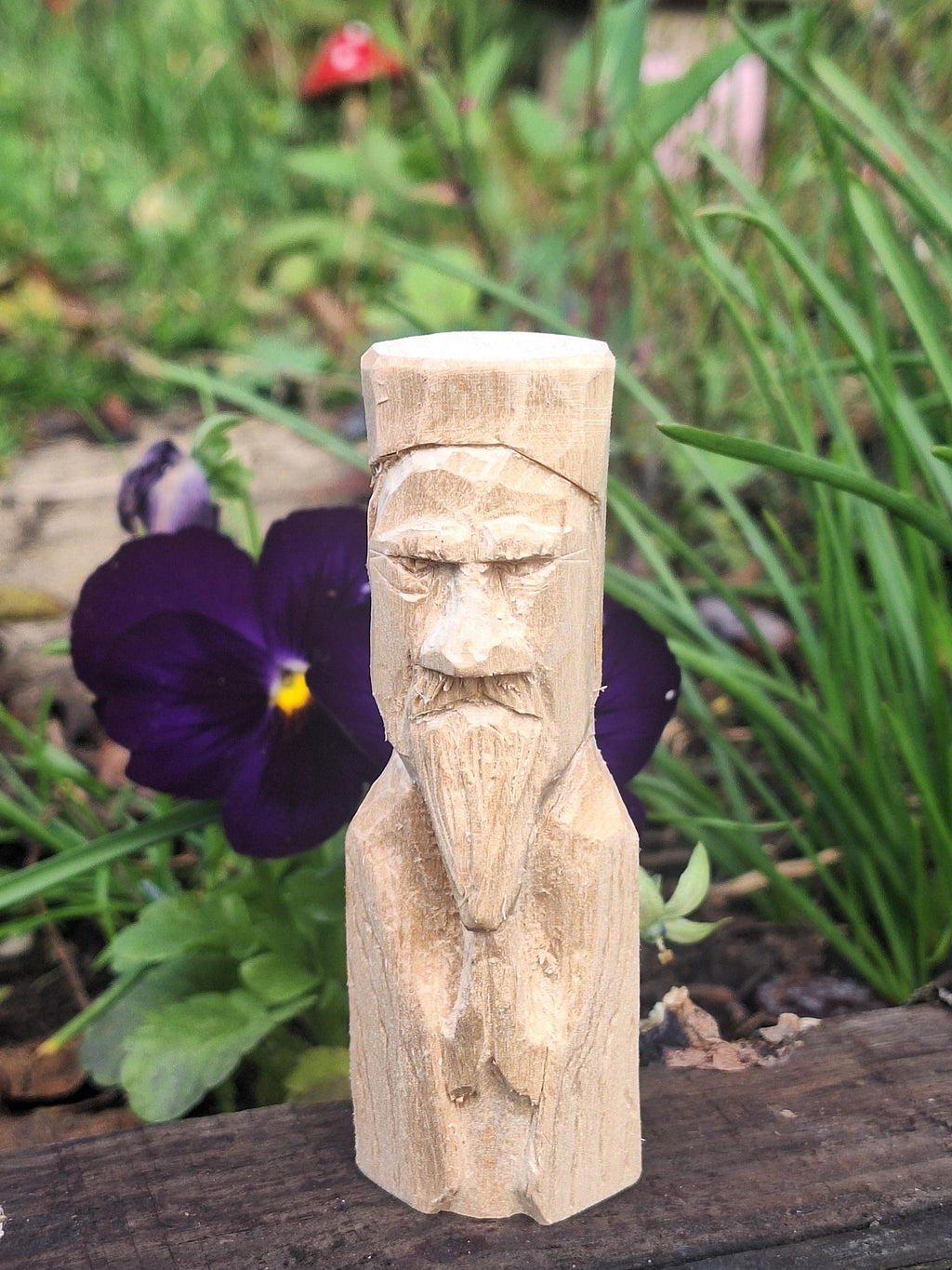 Handcarved Praying Saint Statue