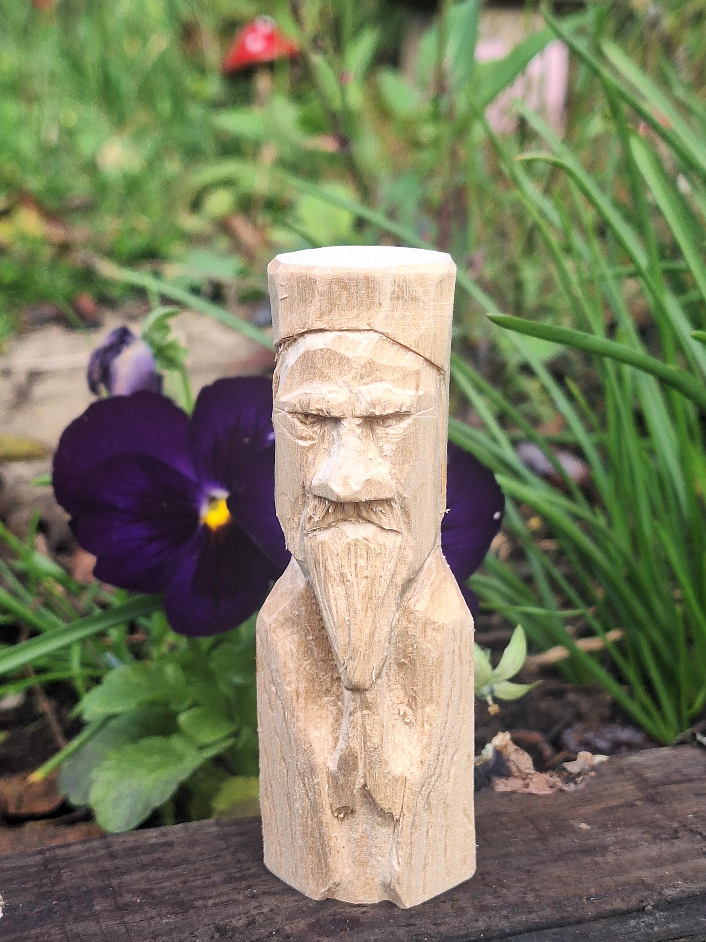 Handcarved Praying Saint Statue