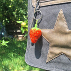 Wool Strawberry Keychain
