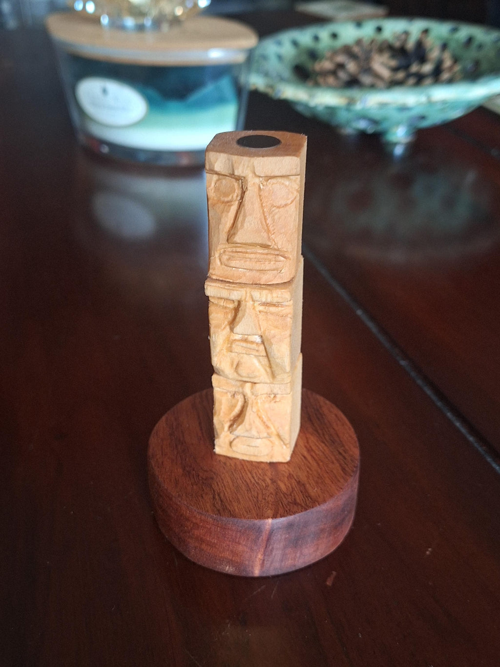 Wooden Fidget Desk Toy | Magnetic Tiki Head Design | For Adults And Kids