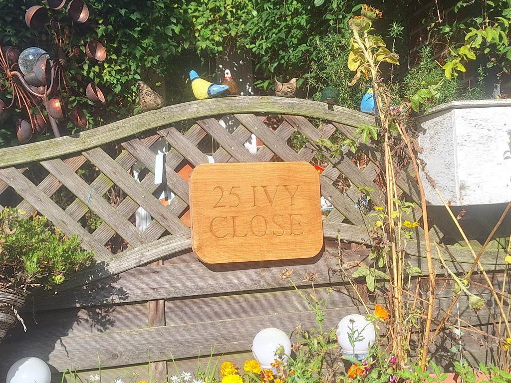 Traditional Handcarved Wooden House Sign