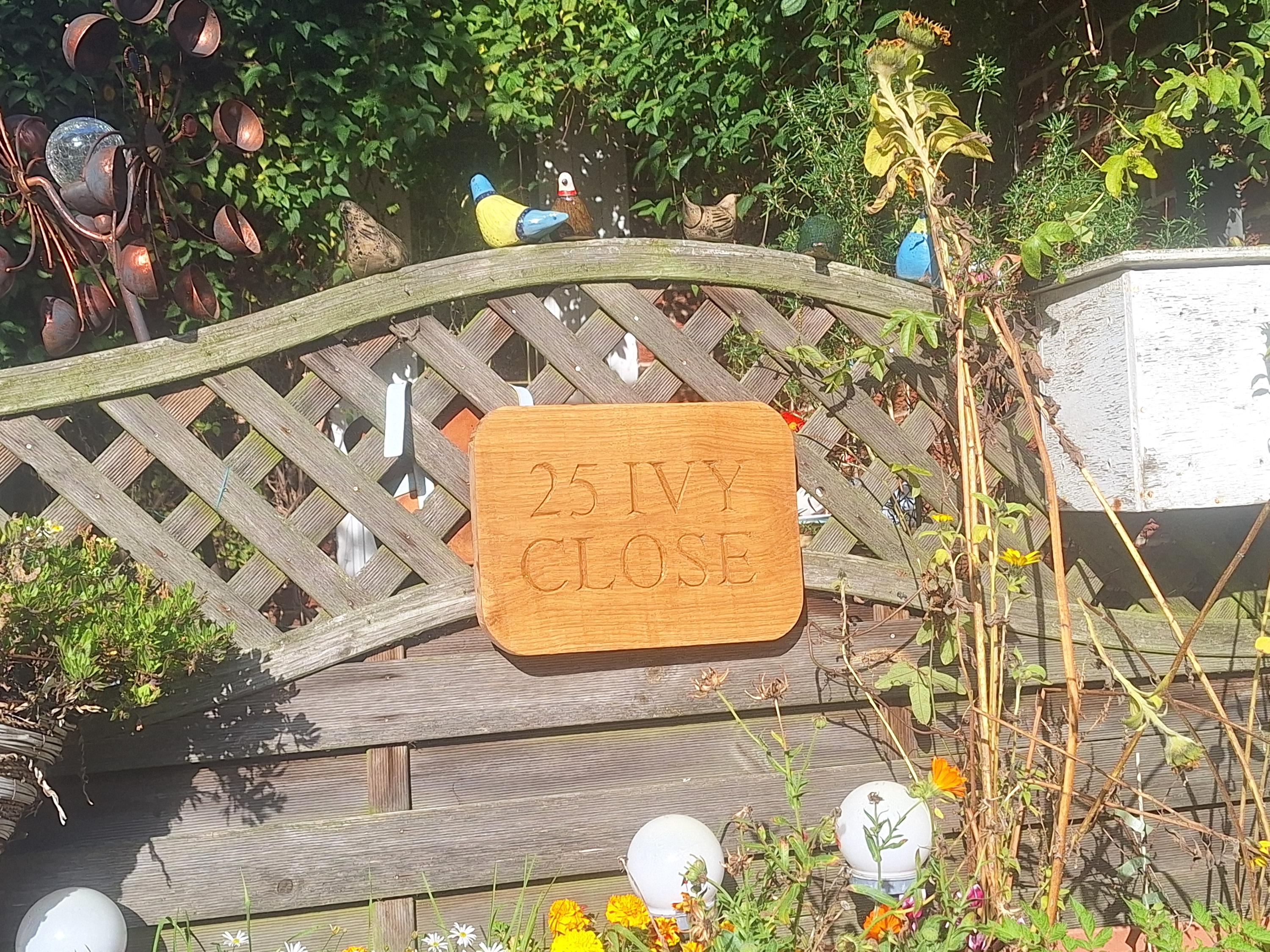 Traditional Handcarved Wooden House Sign