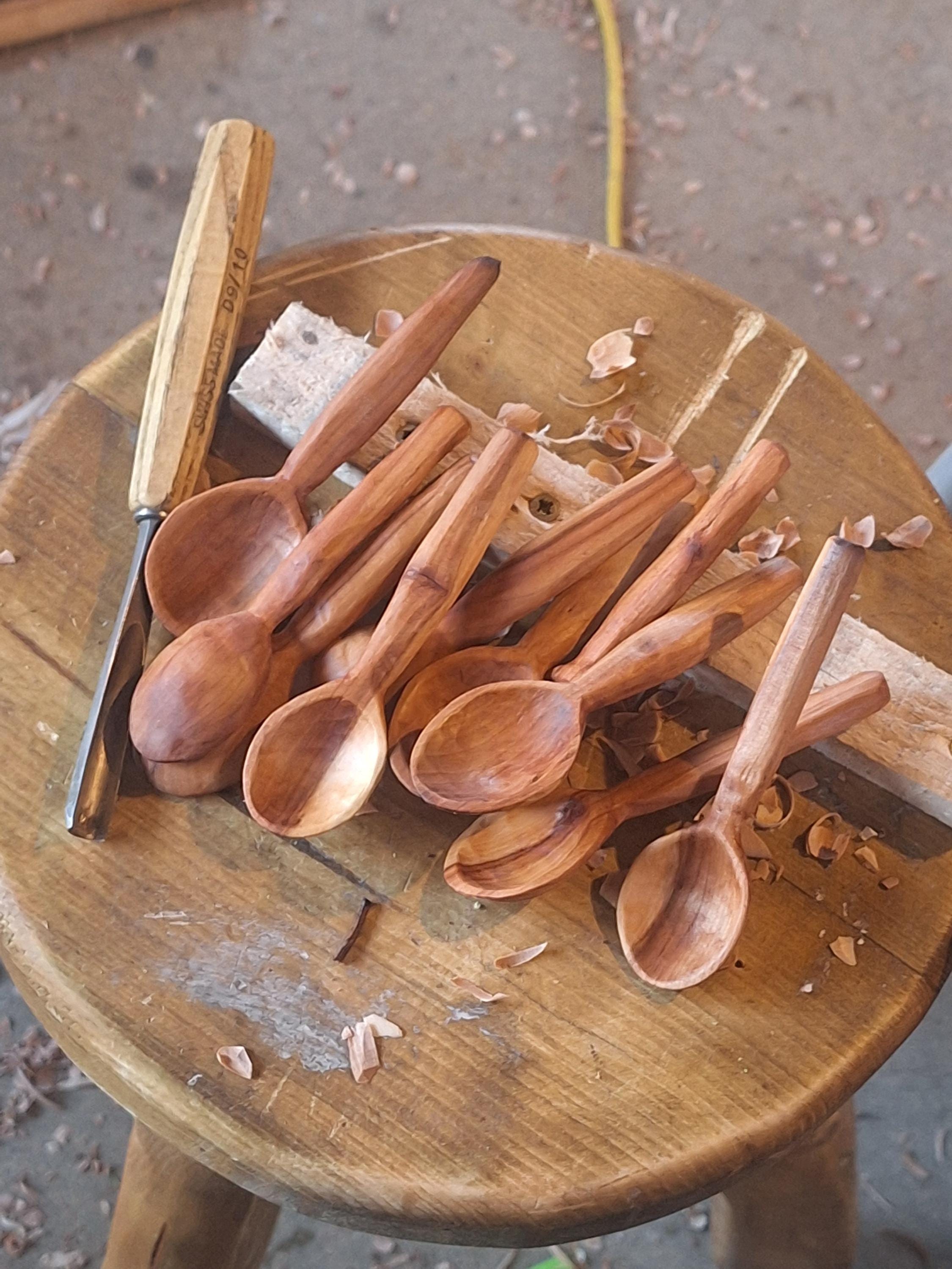 Handcarved wooden teaspoon