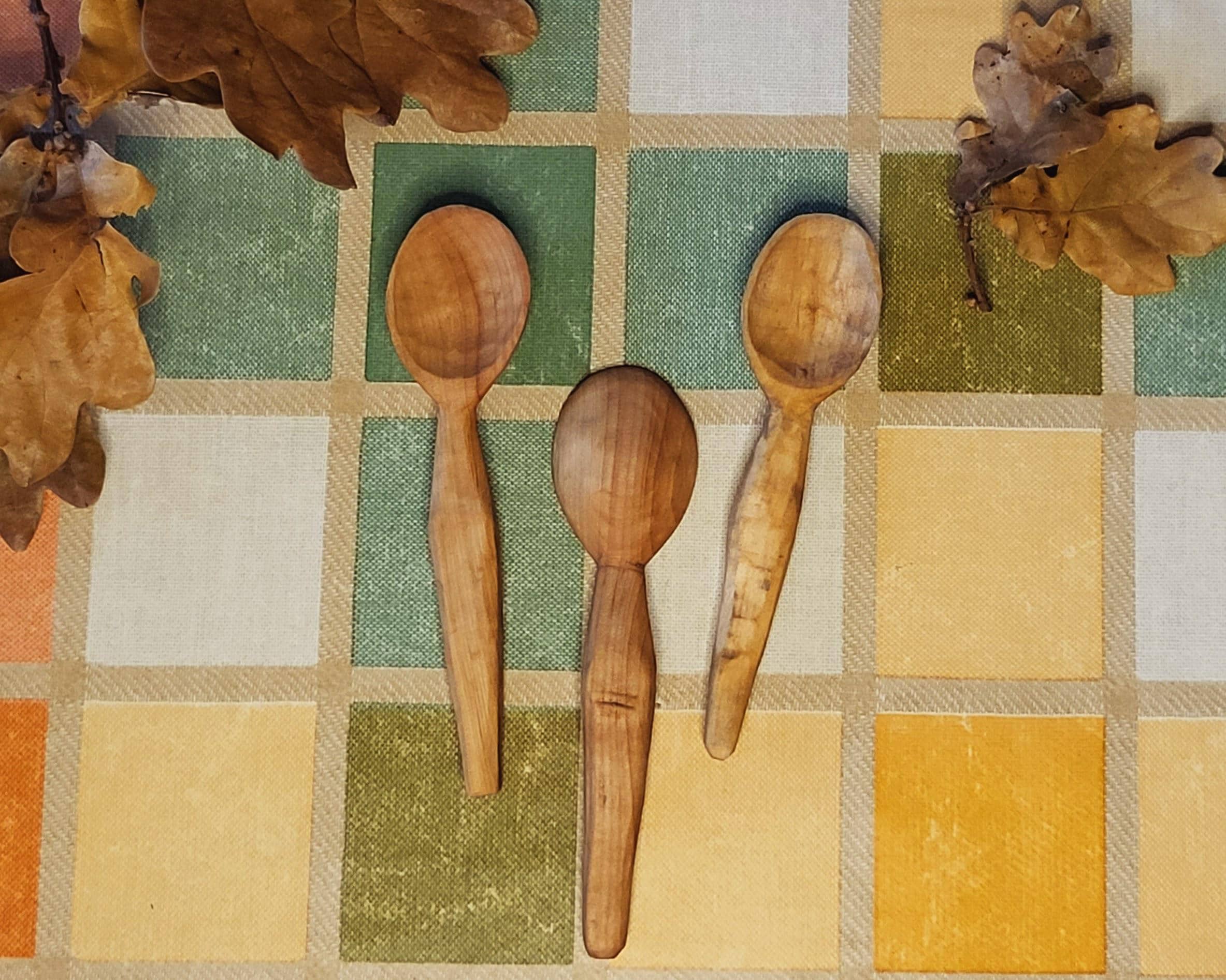 Handcarved wooden teaspoon